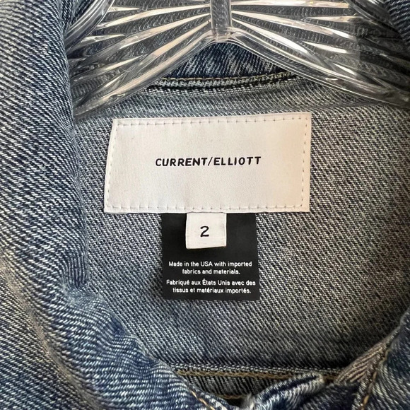 Current Elliot The Baby Trucker Blue Designer Classic Casual Denim Jean Jacket M - Picture 9 of 11
